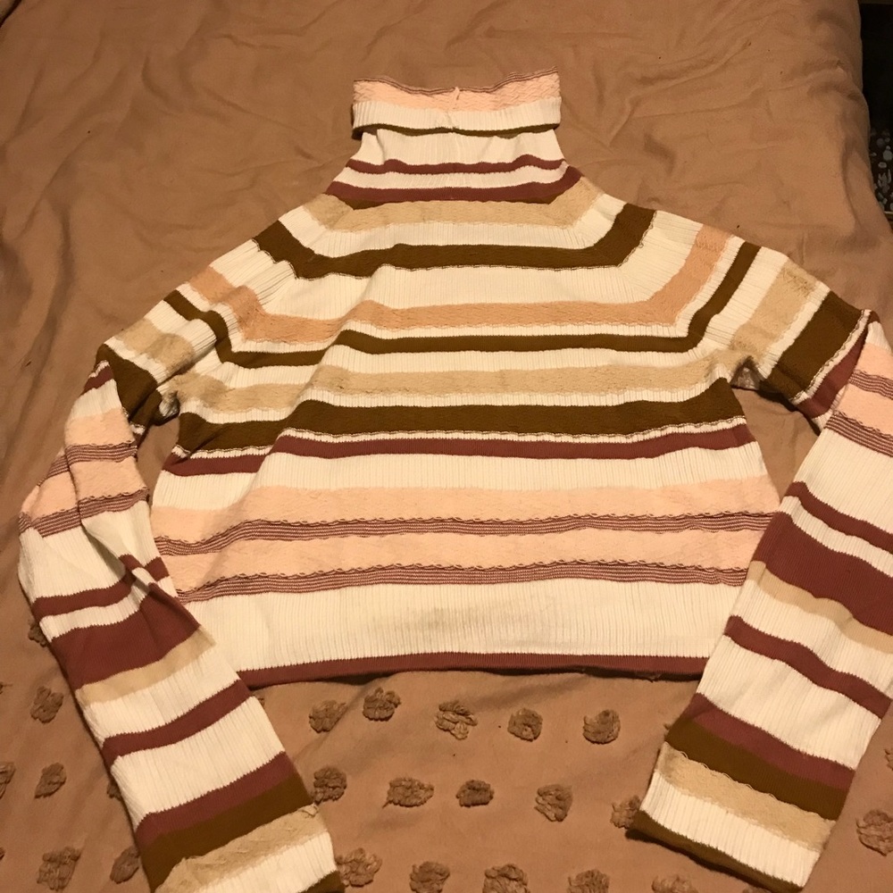 Crop turtleneck sweater